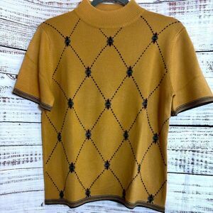 Vintage Sag Habor Sweater Womens Sz Petite Medium Knit Diamond Pattern Academia